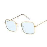 Vintage Small Square Sunglasses Women Red Yellow