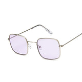 Vintage Small Square Sunglasses Women Red Yellow