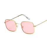 Vintage Small Square Sunglasses Women Red Yellow