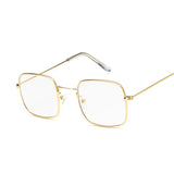 Vintage Small Square Sunglasses Women Red Yellow