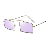 Square Purple Sunglasses Women Trend Metal