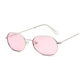Vintage Small Octagon Sunglasses Women Yellow Pink