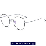 B Titanium Eyeglasses Frame Women Oversize Cat