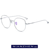 B Titanium Eyeglasses Frame Women Oversize Cat