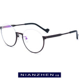 Pure Titanium Eyeglasses Frame Men Retro Round Myopia Optical