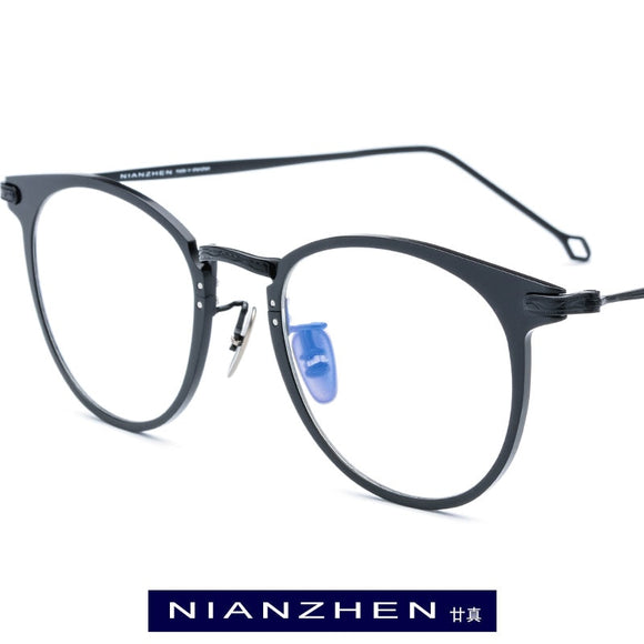 Pure Titanium Eyeglasses Frame Men Vintage Round